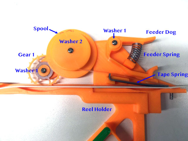 PnP Semi-Automatic Feeder with parts labeled